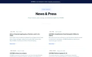 Crymbo homepage website preview
