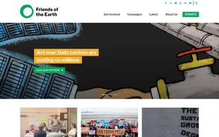 Friends of the Earth homepage website preview