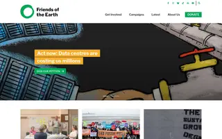 Friends of the Earth homepage website preview