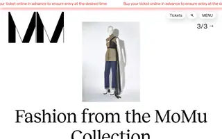 MoMu homepage website preview