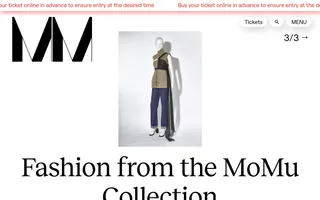 MoMu homepage website preview