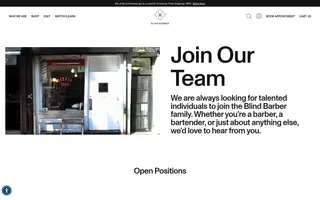 Blind Barber homepage website preview
