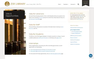 ZSR Library homepage website preview