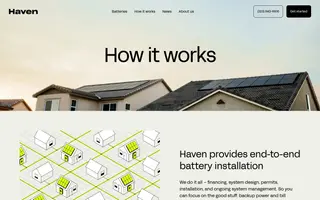 Haven homepage website preview