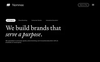 Nominee homepage website preview