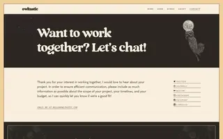 Owltastic homepage website preview