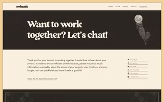 Owltastic homepage website preview