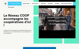 Réseau COOP homepage website preview