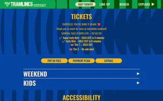 Tramlines homepage website preview