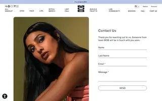 MOB Beauty homepage website preview