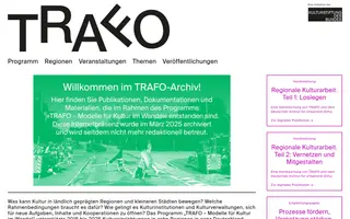 TRAFO homepage website preview