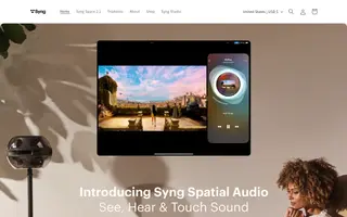 Syng homepage website preview