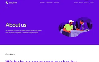 Staylime homepage website preview