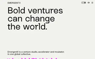 EmergentX homepage website preview