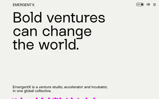EmergentX homepage website preview