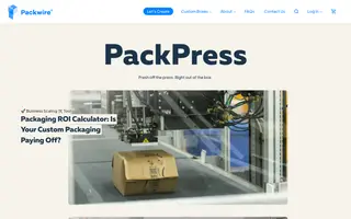 Packwire homepage website preview