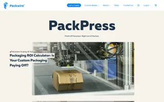 Packwire homepage website preview