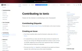 Ionic homepage website preview