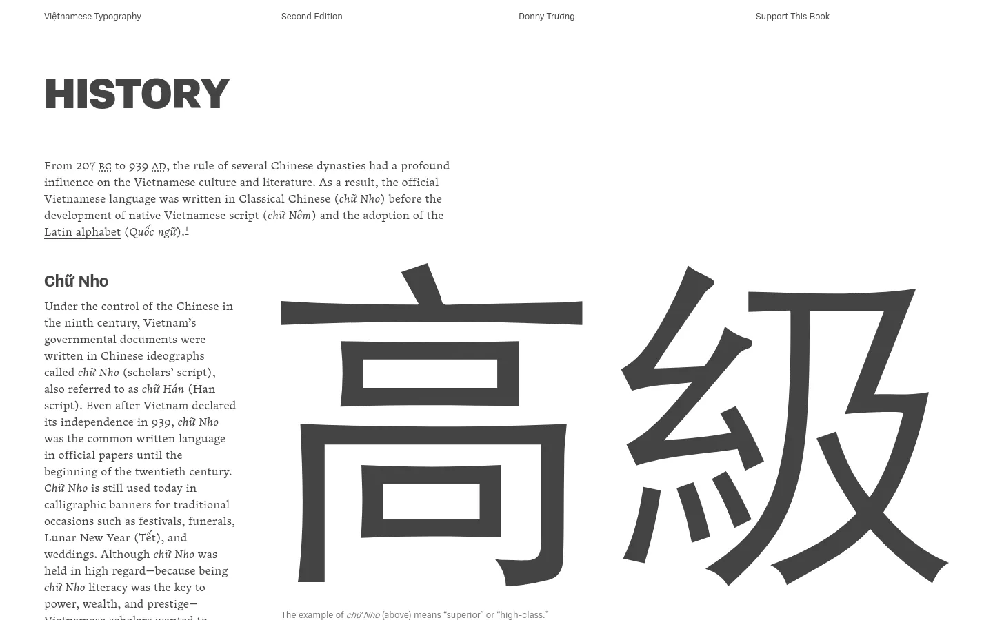 Vietnamese Typography About Us desktop website screenshot