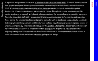 Nouvelle étiquette homepage website preview