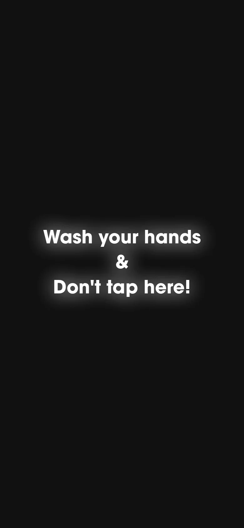 The mobile version presents a simplified, vertically stacked layout on a dark background. The text is centered and enlarged for readability, focusing on the primary messaging and contact links, with images scaled to fit the narrow screen width.