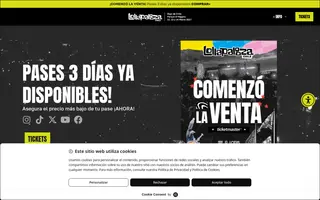 Lollapalooza Chile homepage website preview