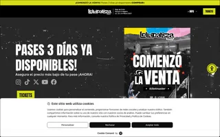 Lollapalooza Chile homepage website preview