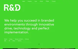 R&D homepage website preview