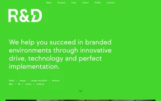 R&D homepage website preview