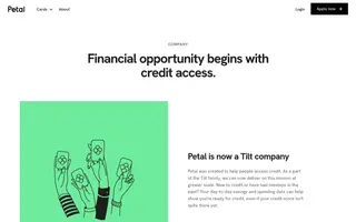 Petal homepage website preview