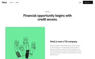 Petal homepage website preview