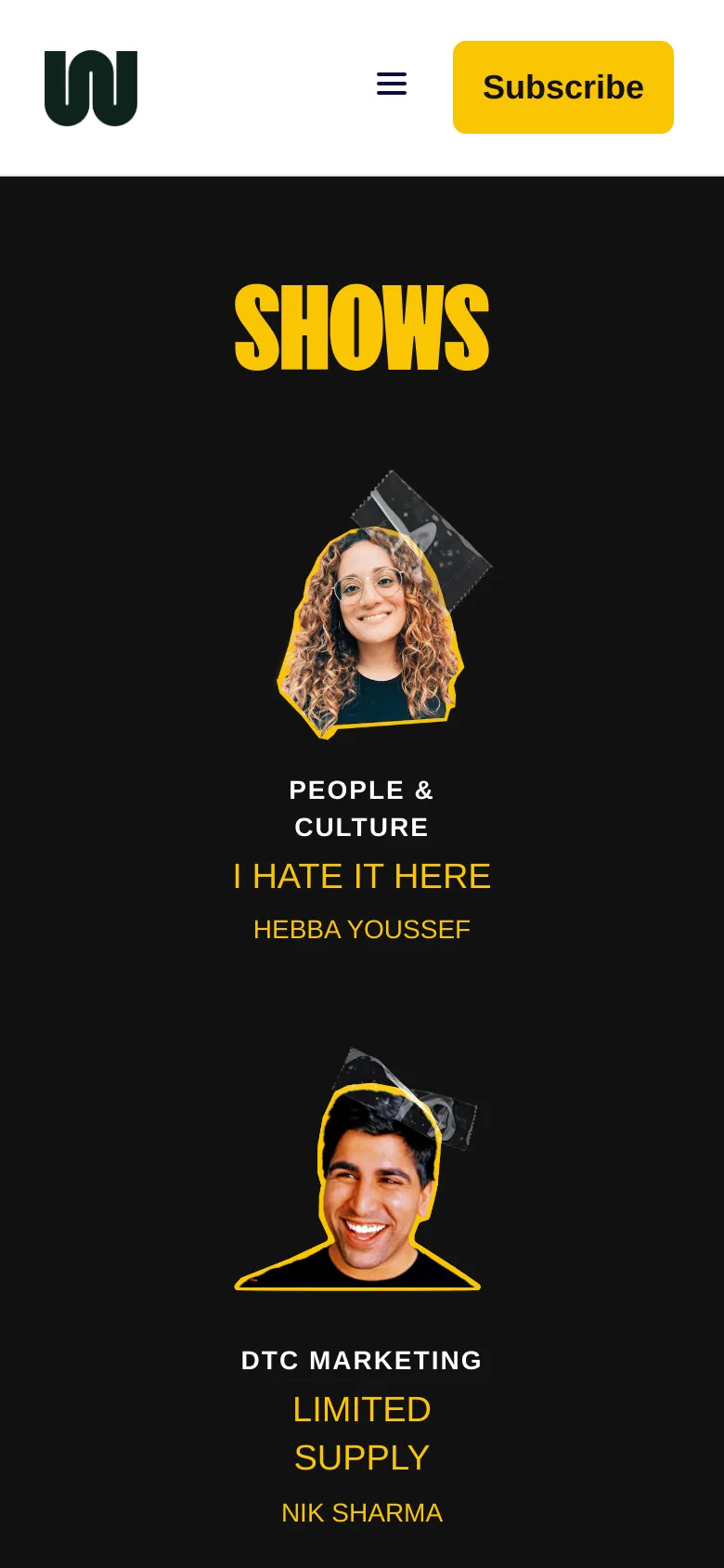 Workweek Portfolio mobile website screenshot