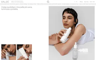 Galdé homepage website preview