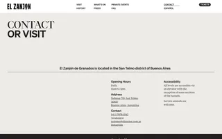 El Zanjón homepage website preview