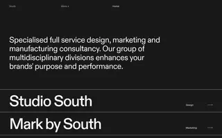 Studio South homepage website preview