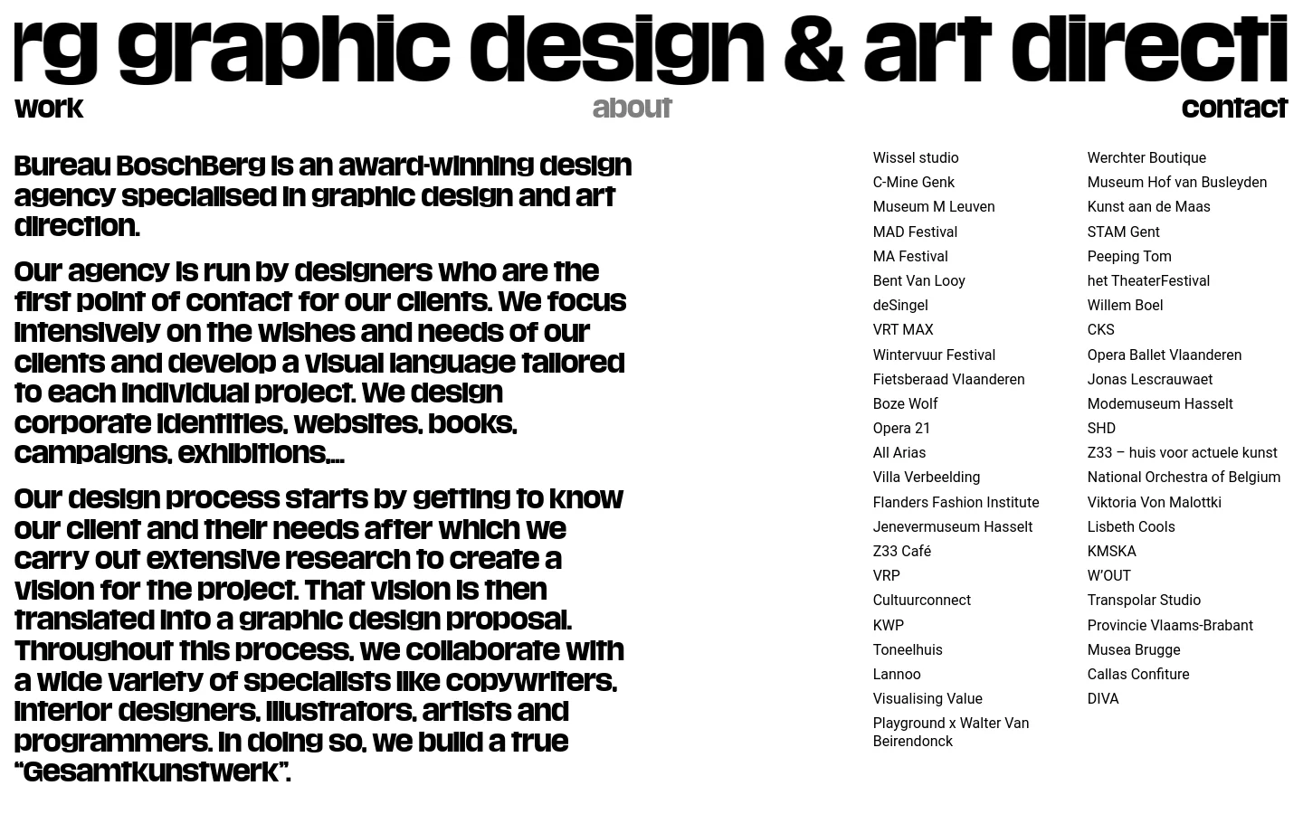 Bureau BoschBerg About Us desktop website screenshot