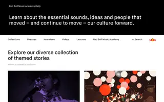 Red Bull Music Academy Daily homepage website preview
