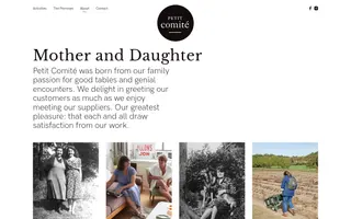 Petit Comité homepage website preview
