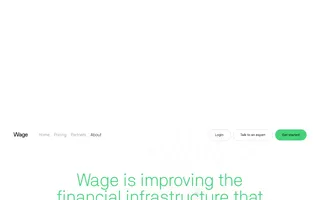 Wage homepage website preview