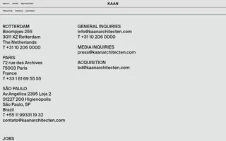 KAAN Architecten homepage website preview