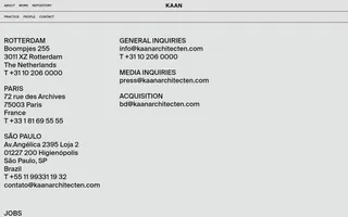 KAAN Architecten homepage website preview