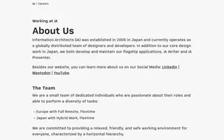 iA homepage website preview