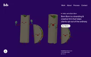 Bom Bom homepage website preview