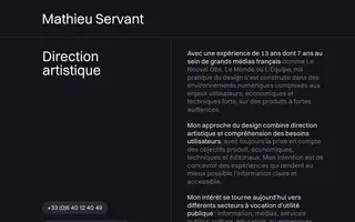 Mathieu Servant homepage website preview