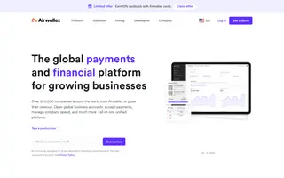 Airwallex homepage website preview