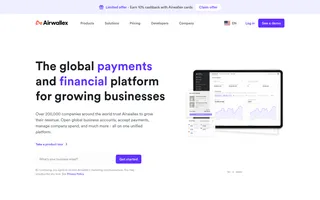 Airwallex homepage website preview