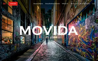 MoVida homepage website preview