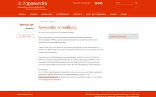 Die Angewandte homepage website preview