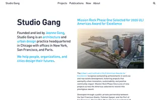 Studio Gang homepage website preview