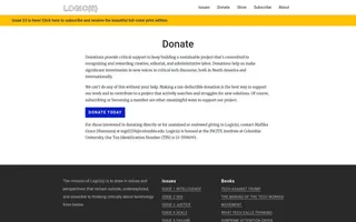 Logic Magazine homepage website preview
